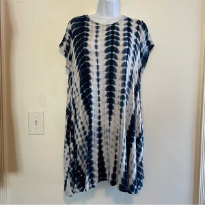 Medium Mittoshop Blue & White “Tie-Dye” T-Shirt Dress w/ Pockets